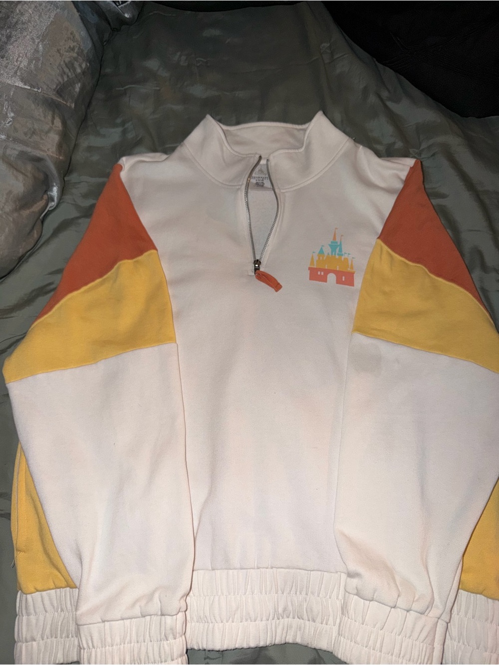 Women’s Disney Cream Quarter Zip Sweater